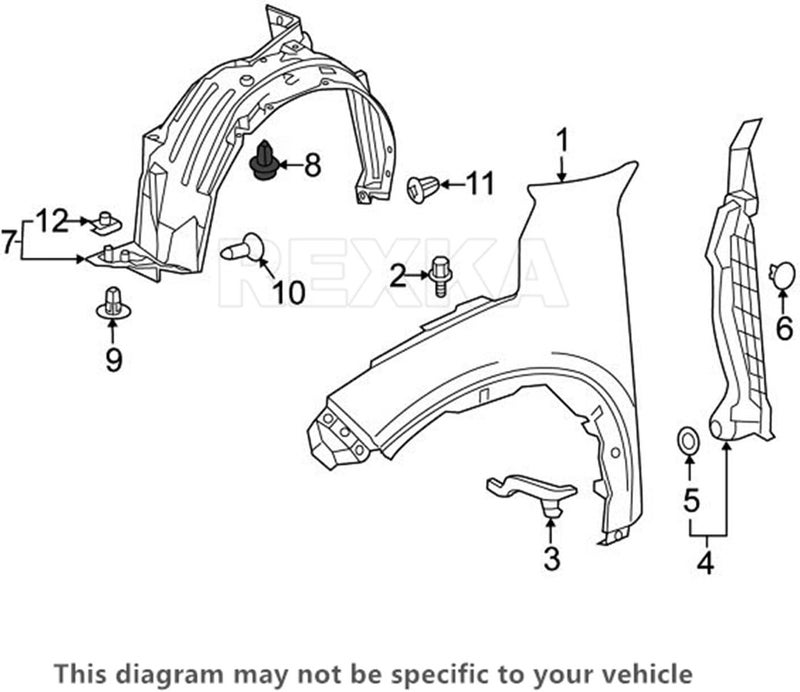 Rexka 10pcs Front Fender Liner Retainer Clip 91501-TR0-003 for Honda Acura Accord Civic Clarity Crosstour CR-V Fit Odyssey ILX MDX NSX RDX RLX TLX TSX - Image 5